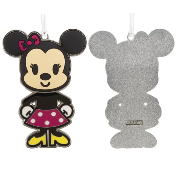 New! Disney Minnie Mouse Metal & Enamel Hallmark Christmas Ornament 2021 Emoji - Picture 1 of 2